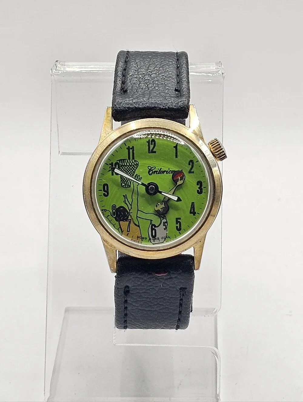 Vintage Criterion Animated Basketball Player Wristwatch Non Working